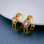 Copper Heart Multicolour Cubic Zirconia Hoop Drop Earring Pair Women