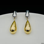 Two Tone Glossy 18K Gold Copper Dangler Drop Earring For Women Bulk