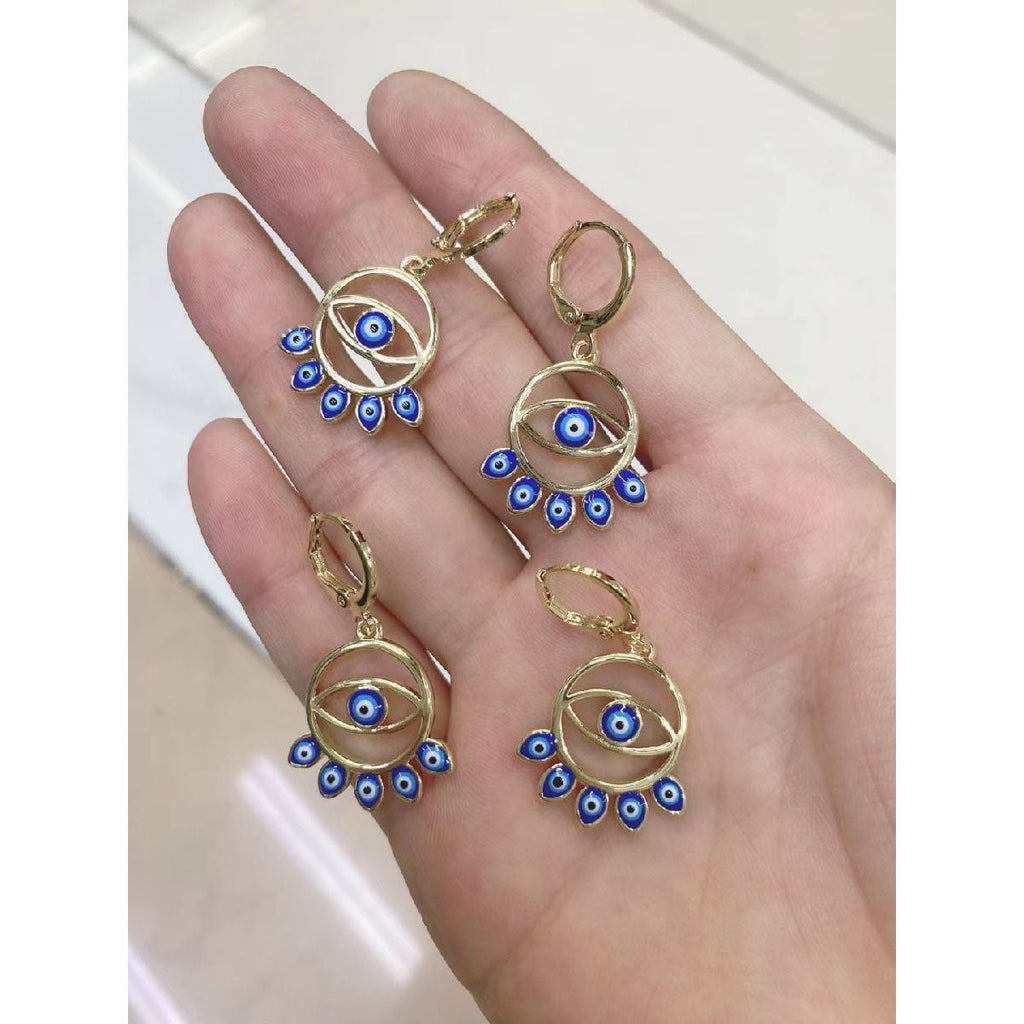 Evil Eye 18K Gold Copper Dangler Earring For Women Bulk