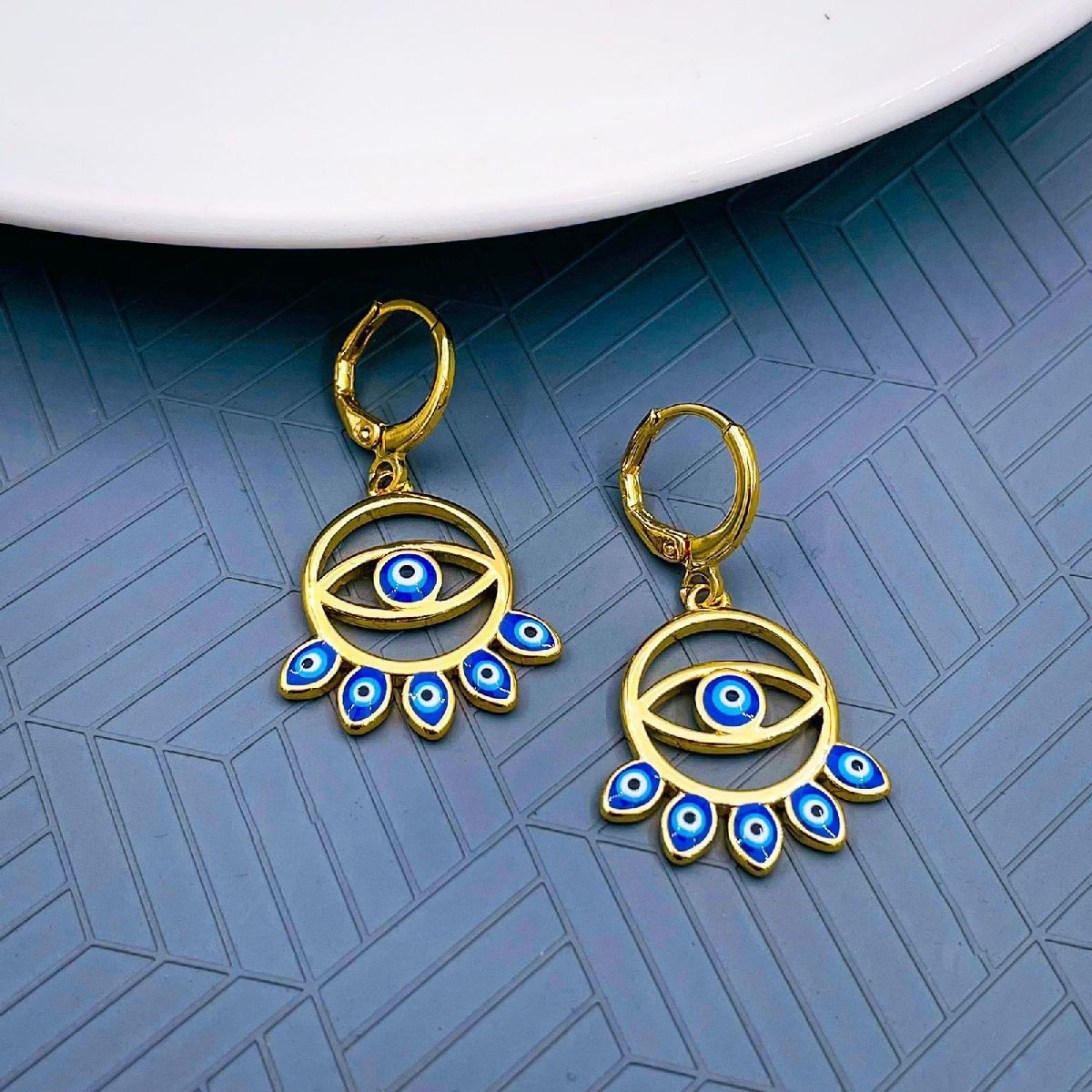 Evil Eye 18K Gold Copper Dangler Earring For Women Bulk Main image