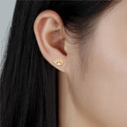 Eyelash Evil Eye 18K Gold Copper Stud Earring Pair For Women Bulk