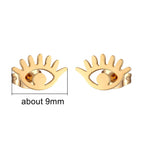 Eyelash Evil Eye 18K Gold Copper Stud Earring Pair For Women Bulk