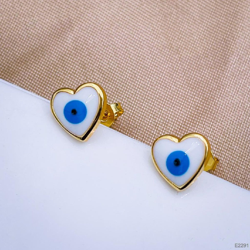 Eyelash Evil Eye 18K Gold Copper Stud Earring Pair For Women Bulk