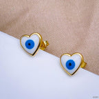 Eyelash Evil Eye 18K Gold Copper Stud Earring Pair For Women Bulk