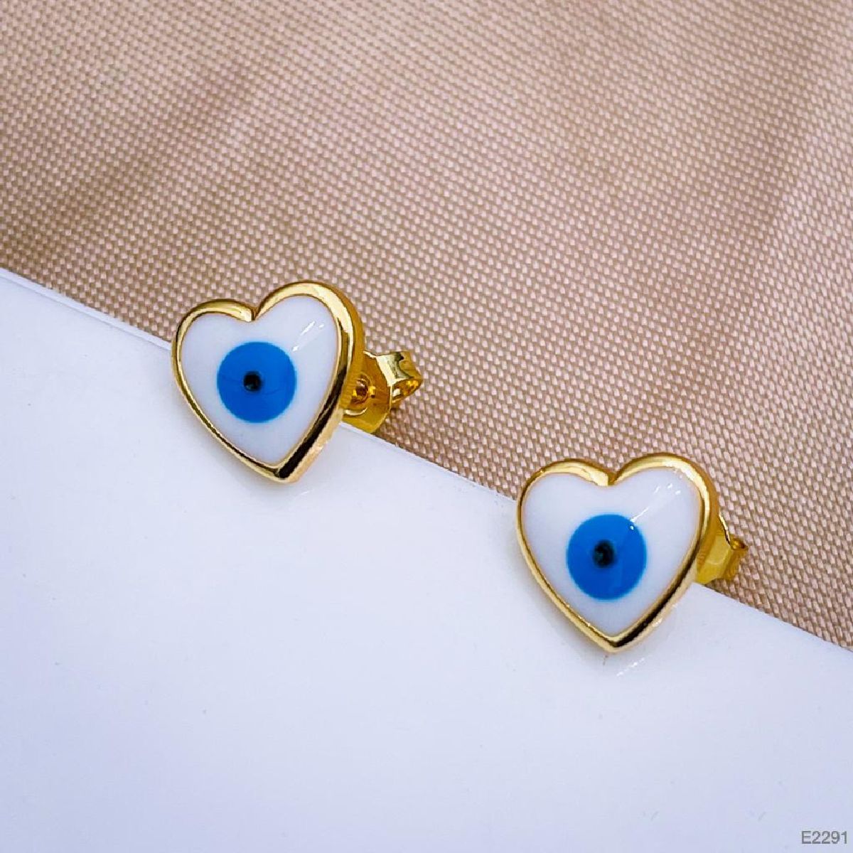 Eyelash Evil Eye 18K Gold Copper Stud Earring Pair For Women Bulk