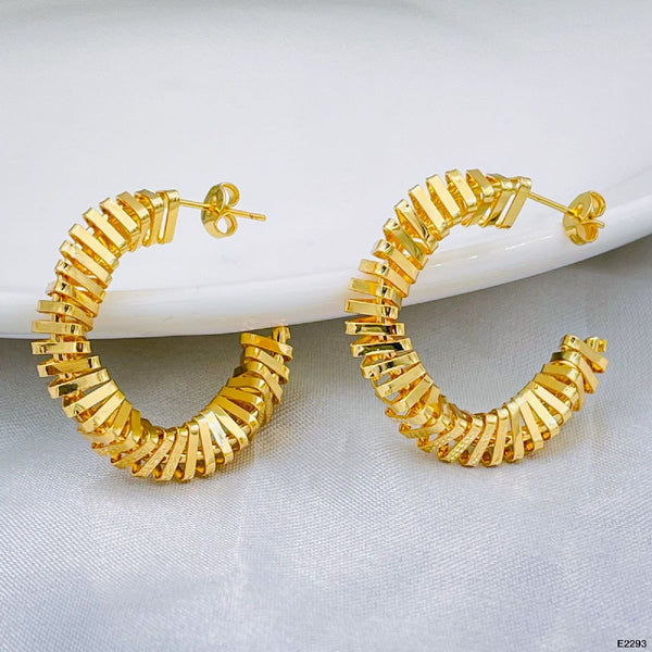 Twisted Mesh 18K Gold Copper Hoop Earring Pair For Women Bulk Main image
