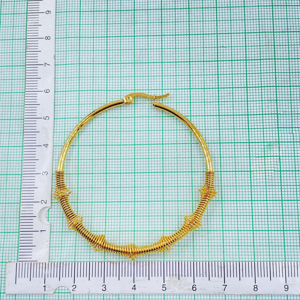 Large Wire 18K Gold Stainless Steel Hoop Earring For Women Bulk