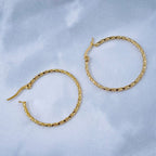 Twisted Wire 18K Gold Stainless Steel Hoop Earring For Women Bulk