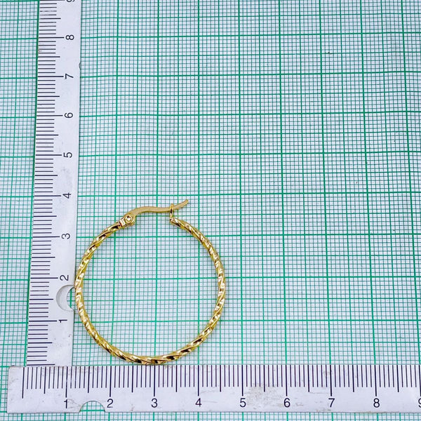 Twisted Wire 18K Gold Stainless Steel Hoop Earring For Women Bulk Secondary image