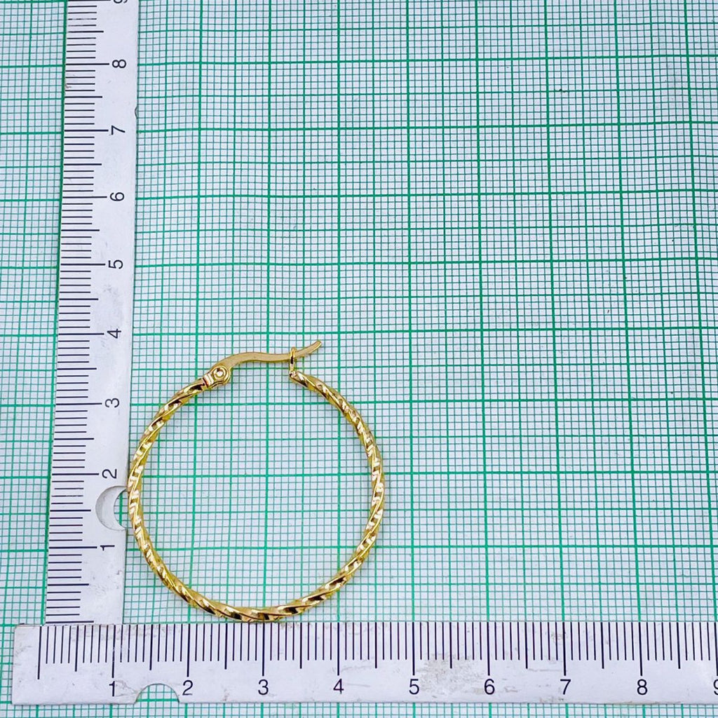 Twisted Wire 18K Gold Stainless Steel Hoop Earring For Women Bulk