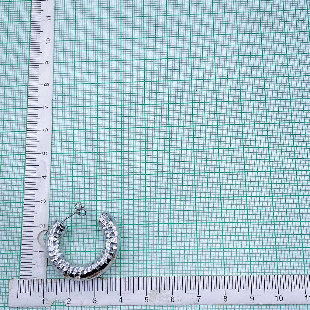 Glossy Faceted Platinum Copper Hoop Earring For Women Bulk