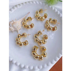 Twisted Curly 18K Gold Anti Tarnish Copper Hoop Earring Pair Bulk