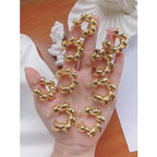 Twisted Curly 18K Gold Anti Tarnish Copper Hoop Earring Pair Bulk