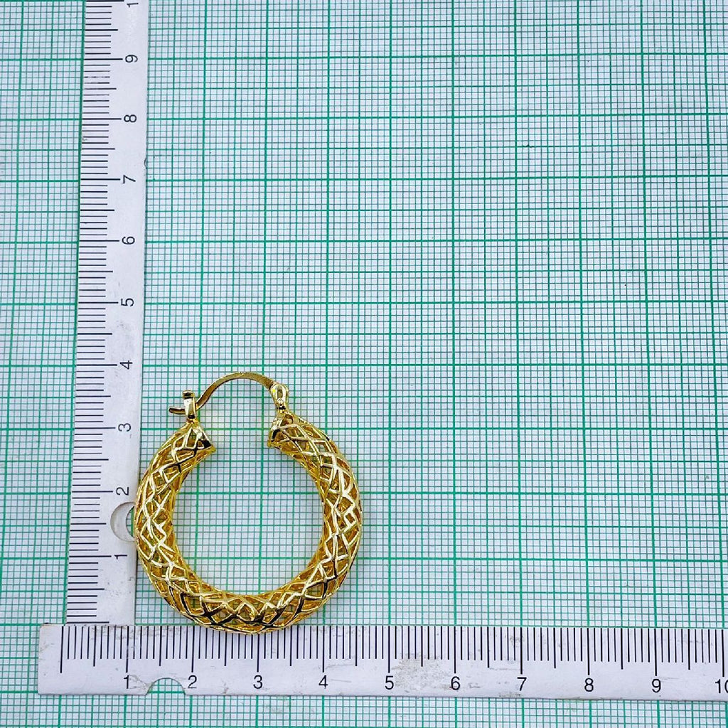 Mesh 18K Gold Anti Tarnish Copper Hoop Earring Pair For Women Bulk