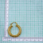 Mesh 18K Gold Anti Tarnish Copper Hoop Earring Pair For Women Bulk