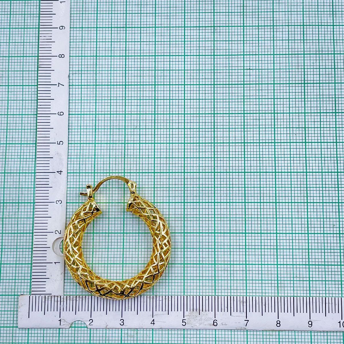 Mesh 18K Gold Anti Tarnish Copper Hoop Earring Pair For Women Bulk