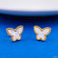 Butterfly Mother Of Pearl Gold Stainless Steel Stud Earring Pair Bulk