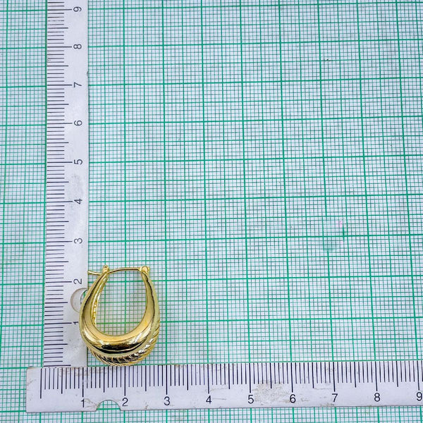 Double Hoop 18K Gold Anti Tarnish Copper Hoop Earring Pair Women Bulk Secondary image