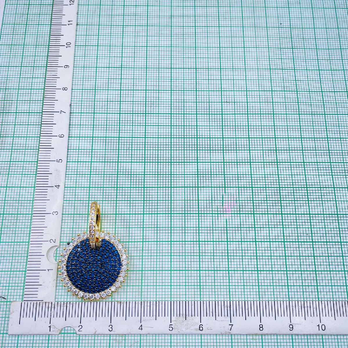 Sky Blue Gold Pave Cubic Zirconia Hoop & Drop Earring Pair Women Bulk