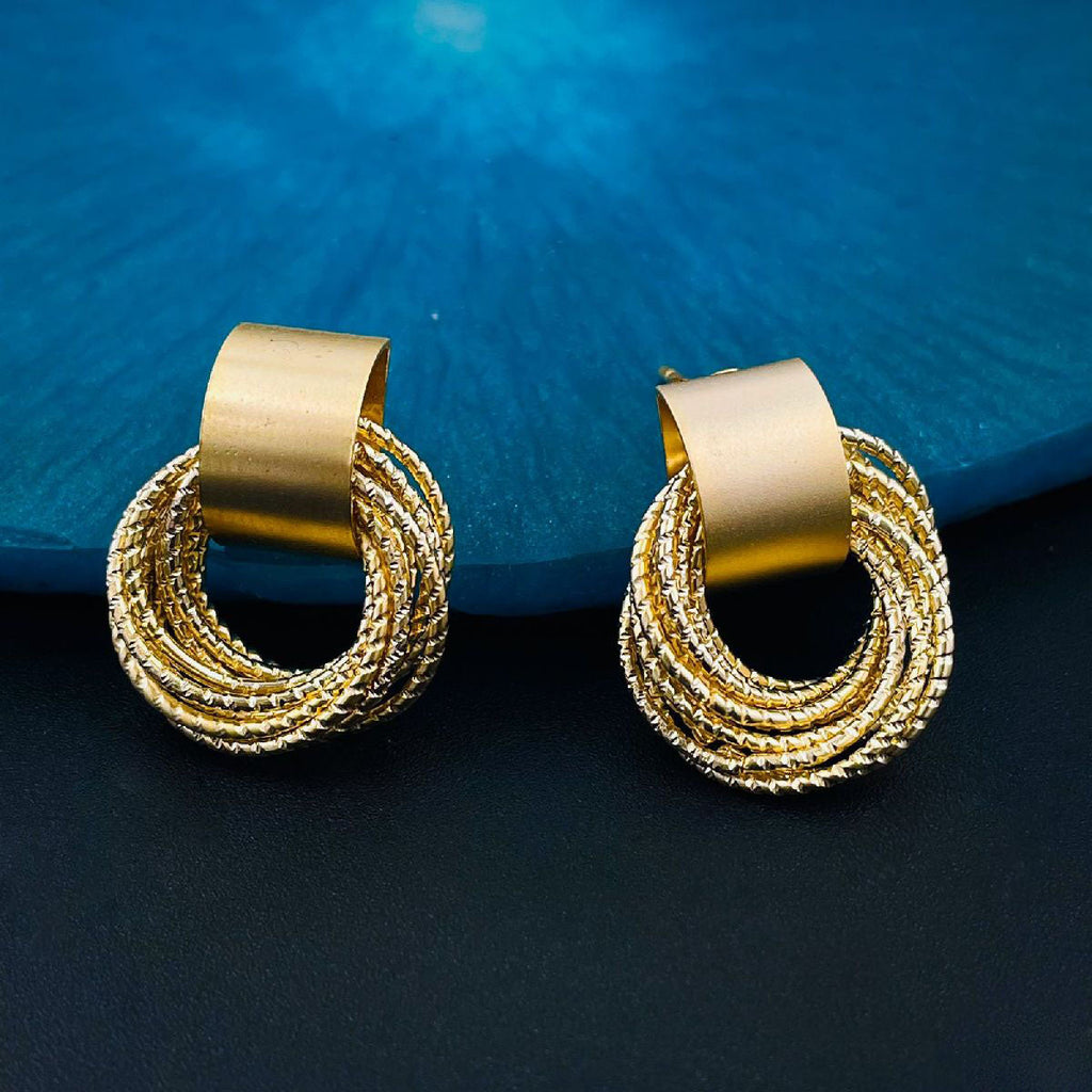 Frosted Gold Cluster Rings Anti Tarnish Dangler Drop Earring Pair Bulk