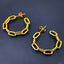 Stainless Steel Link Gold Hoop Earring Pair For Women Bulk