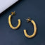 Stainless Steel Link Gold Laser Engraved Hoop Earring Pair Women Bulk