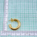 Glossy Classic Stainless Steel Anti Tarnish 18K Gold Hoop Earring Bulk