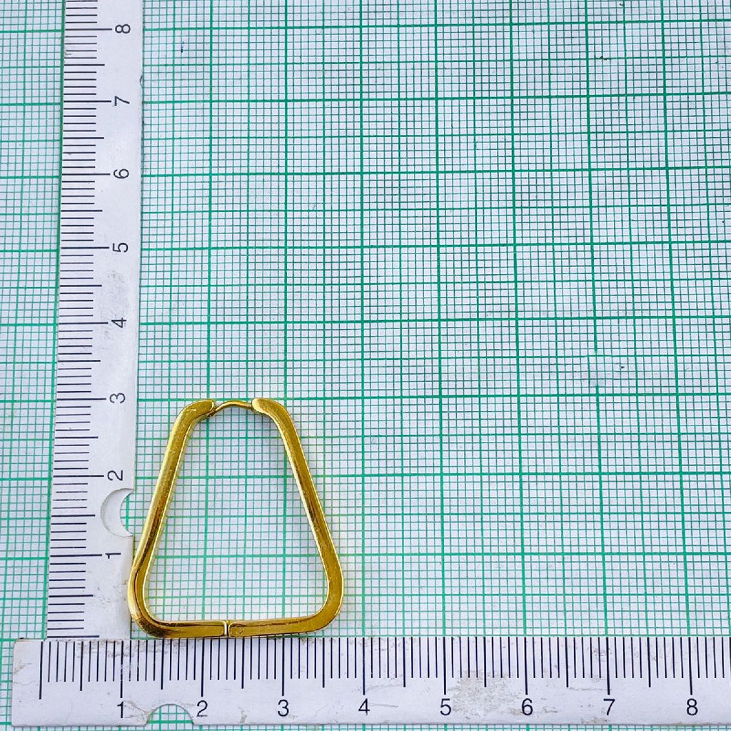 Triangle Stainless Steel Anti Tarnish 18K Gold Hoop Earring Pair Bulk