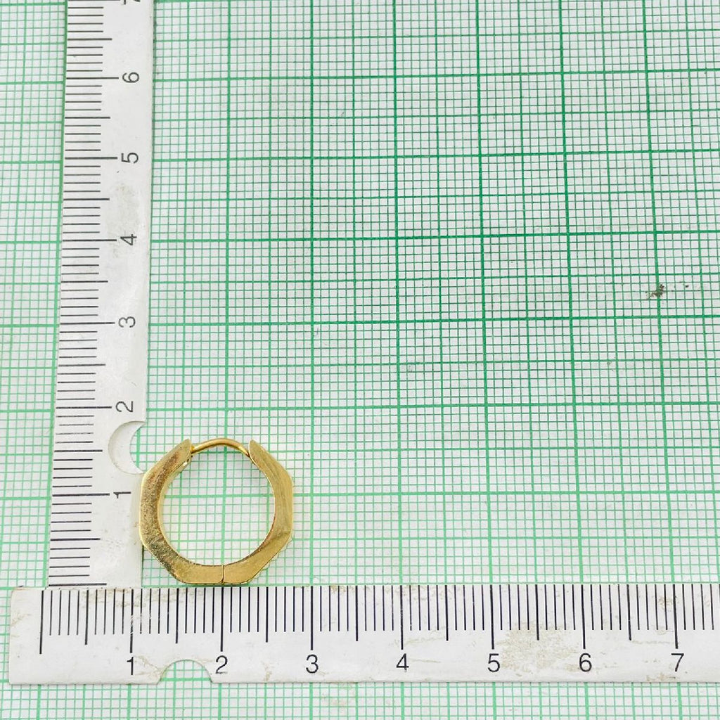 Hexagon Stainless Steel Anti Tarnish 18K Gold Hoop Earring Pair Bulk