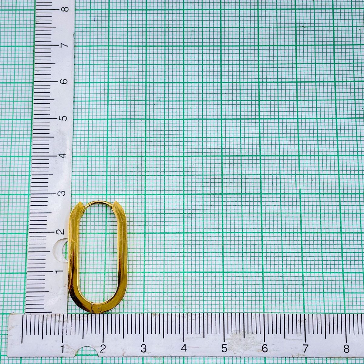 Long Oval Stainless Steel Anti Tarnish 18K Gold Hoop Earring Pair Bulk