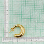 Crescent Stainless Steel Anti Tarnish 18K Gold Hoop Earring Pair Bulk