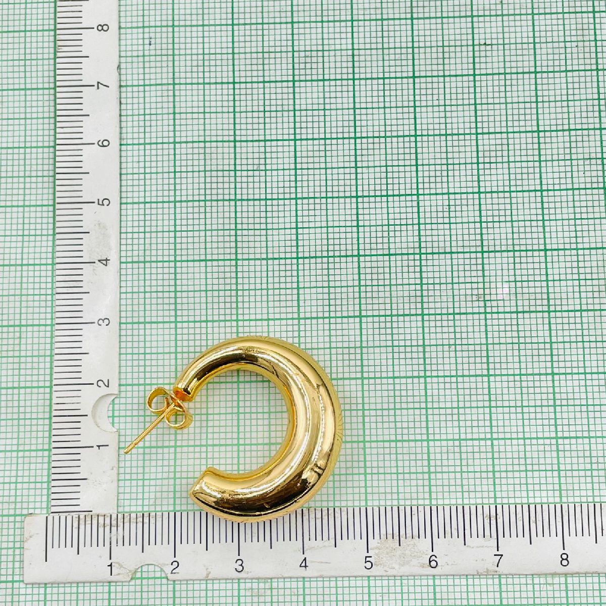 Crescent Stainless Steel Anti Tarnish 18K Gold Hoop Earring Pair Bulk