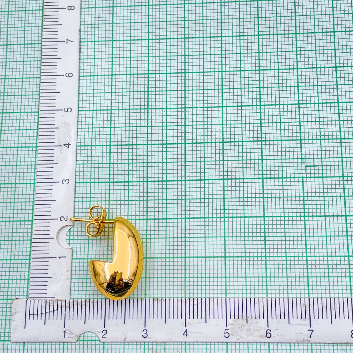 Semi Circle Stainless Steel Anti Tarnish Gold Hoop Earring Pair Bulk Secondary image