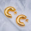 Chunky Crescent Stainless Steel Anti Tarnish 18K Gold Hoop Earring Pair