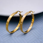 Classic Nail Screw 18K Gold Stainless Steel Hoop Earring Pair Bulk