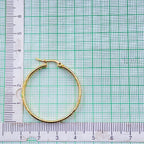 Classic Nail Screw 18K Gold Stainless Steel Hoop Earring Pair Bulk
