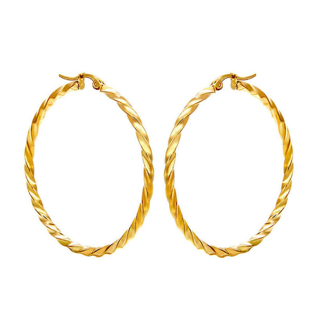 Slim Daily Wear 18K Gold Stainless Steel Hoop Earring For Women Bulk