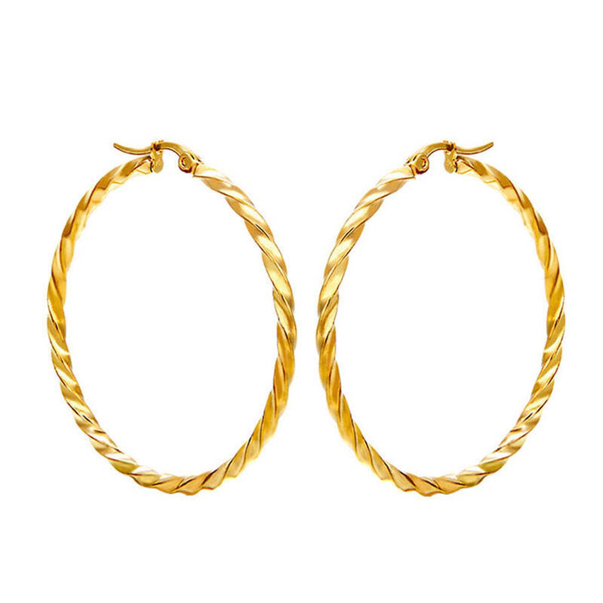 Slim Daily Wear 18K Gold Stainless Steel Hoop Earring For Women Bulk