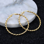 Slim Daily Wear 18K Gold Stainless Steel Hoop Earring For Women Bulk