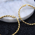 Slim Daily Wear 18K Gold Stainless Steel Hoop Earring For Women Bulk