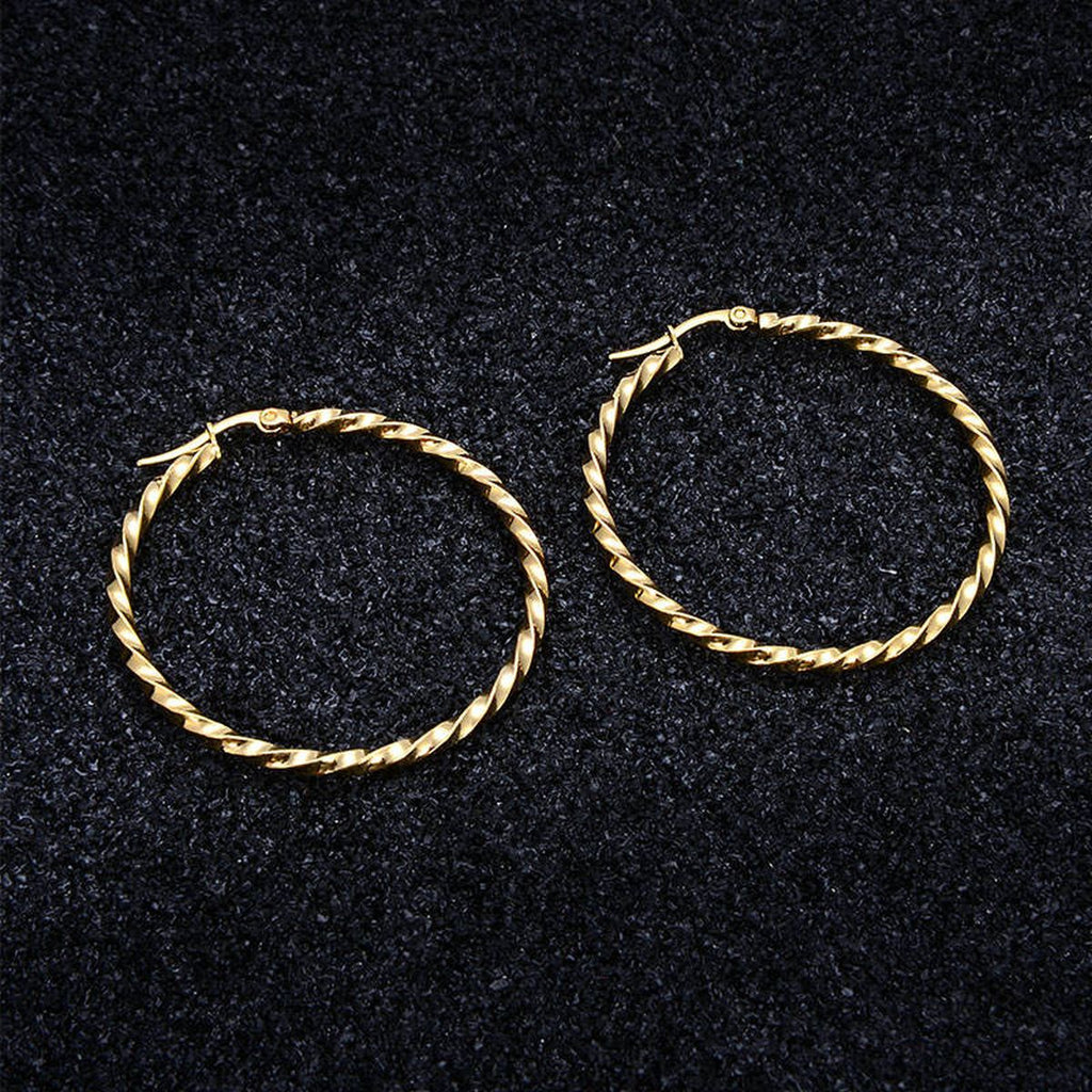 Slim Daily Wear 18K Gold Stainless Steel Hoop Earring For Women Bulk