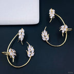 Floral Cubic Zirconia Marquise 18K Gold Copper Ear Cuff Earring Bulk