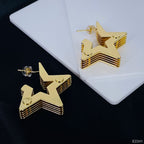 Layered 3D Star Chunky 18K Gold Anti Tarnish Hoop Earring Women Bulk