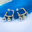 Glossy Balls Two Tone 18K Gold Anti Tarnish Hoop Bali Earrings Bulk