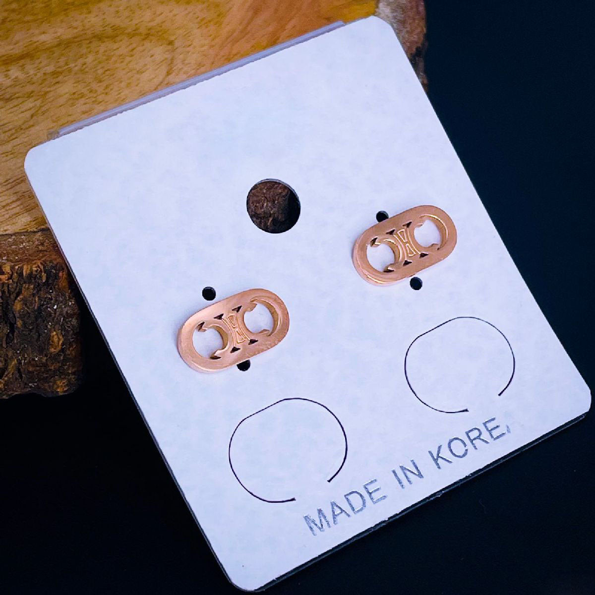 Luxury Rose Gold Stainless Steel Stud Earring Pair For Women Bulk