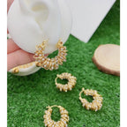 Chunky Rings 18K Gold Cubic Zirconia Hoop Bali Earring For Women Bulk