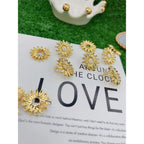 Daisy Sun Flower Glossy 18K Gold Stud Earring For Women Bulk