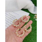 Twisted Crystals 18K Gold Anti Tarnish Hoop Earring For Women Bulk