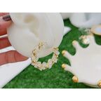 Twisted Crystals 18K Gold Anti Tarnish Hoop Earring For Women Bulk
