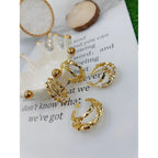Glossy 18K Gold Anti Tarnish Triple Hoop Earring For Women Bulk